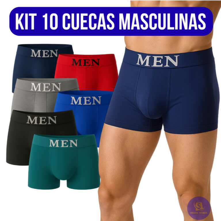 Kit Até 10 Cueca Boxer Lisa Sem Costura Masculino