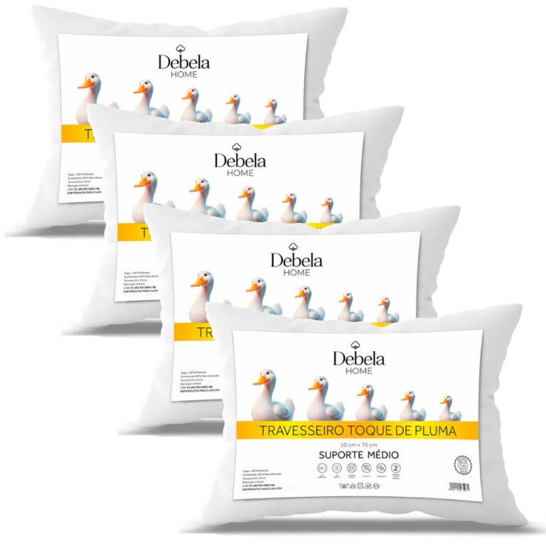 Kit C/ 4 e 2 Travesseiro Pluma de Ganso Confortave