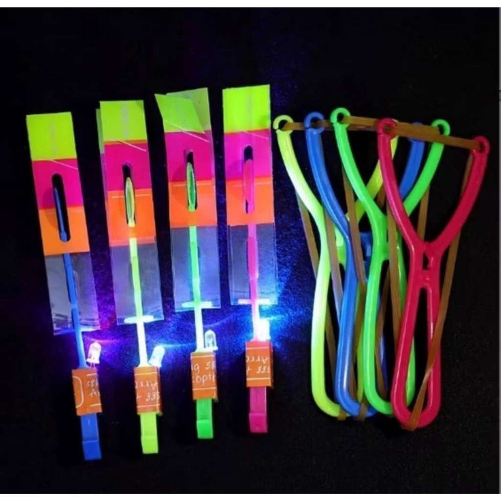kit com 6, 12 ou 24 Avatar Estillingue Voador Rotativo Helicóptero de Le Foguete Lançador Luminoso B