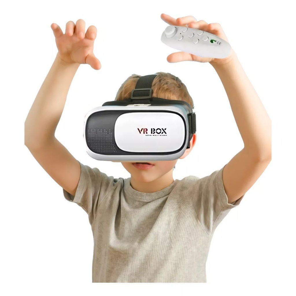 Óculos VR Box 2.0 Realidade Virtual + Controle Bluetooth Gamepad  Experiência 3D Imersiva em Celular