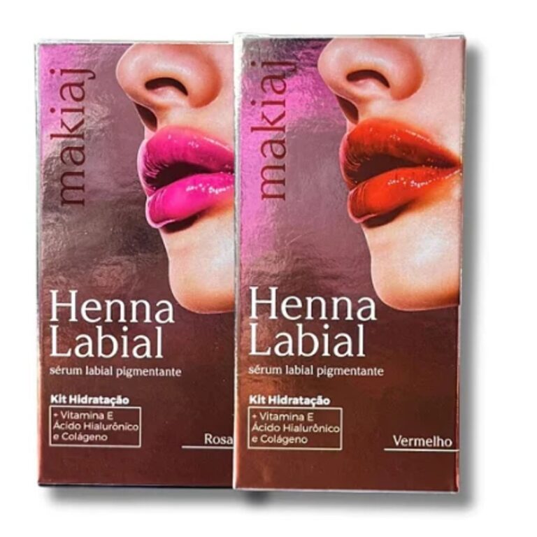Henna Labial Makiaj Rosa e Vermelha Pigmentante Lo