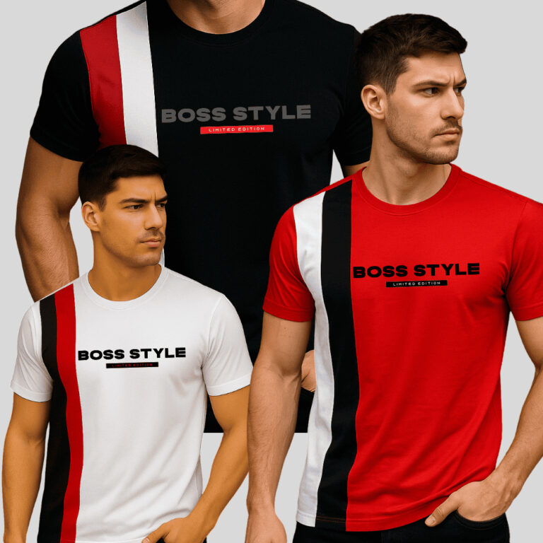 Camisa Masculina Camiseta Listrada Algodão Slim F
