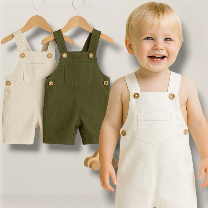 Jardineira Infantil Menino / Bebê – Macacão em Linho