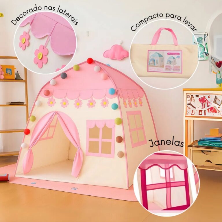 Barraca Toca Cabana Castelo Infantil menino e meni