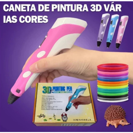 Caneta 3D Impressora Manual Infantil e Adulto Com 