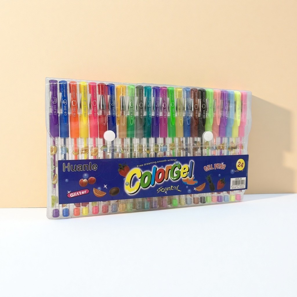 Caneta Gel Colorgel Canetinhas Coloridas Perfumadas Glitter Kit 12/24 Cores