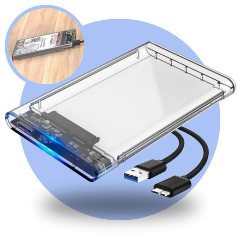 Case Externo para HD/SSD 2.5 Transparente USB 3.0 