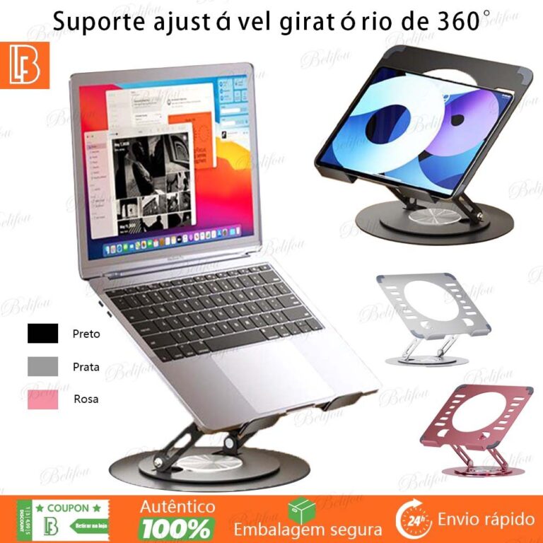Suporte de Metal Ajustável Para Notebook 10 a 17 