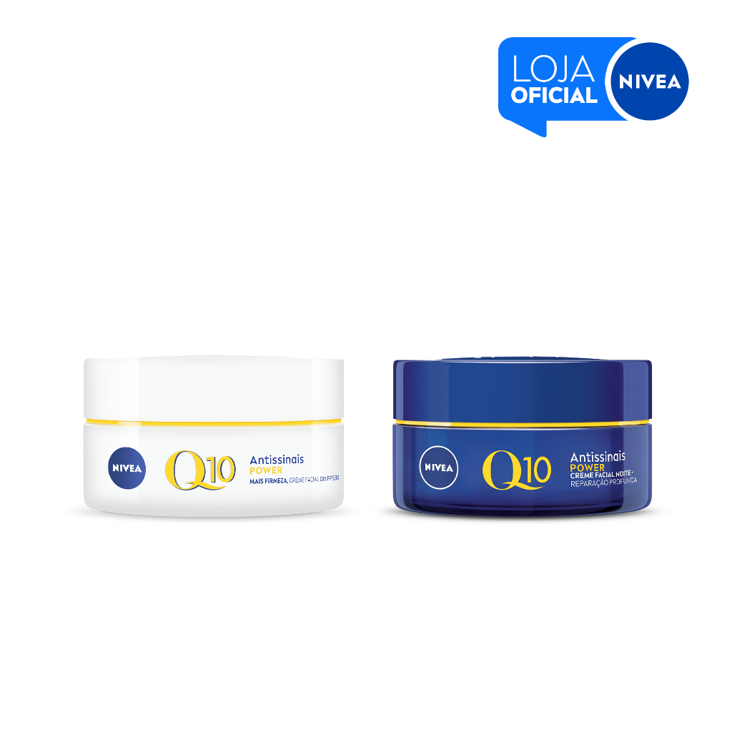 KIT NIVEA Creme Facial Antissinais Q10 Power Dia 50g + Creme Facial Antissinais Q10 Power Noite 50g