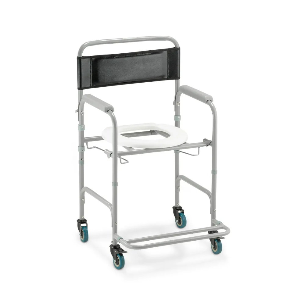 Cadeira de Banho higiênica idoso Dobrável D30 Dellamed Até 100kg Estrutura Reforçada 2×1 banho