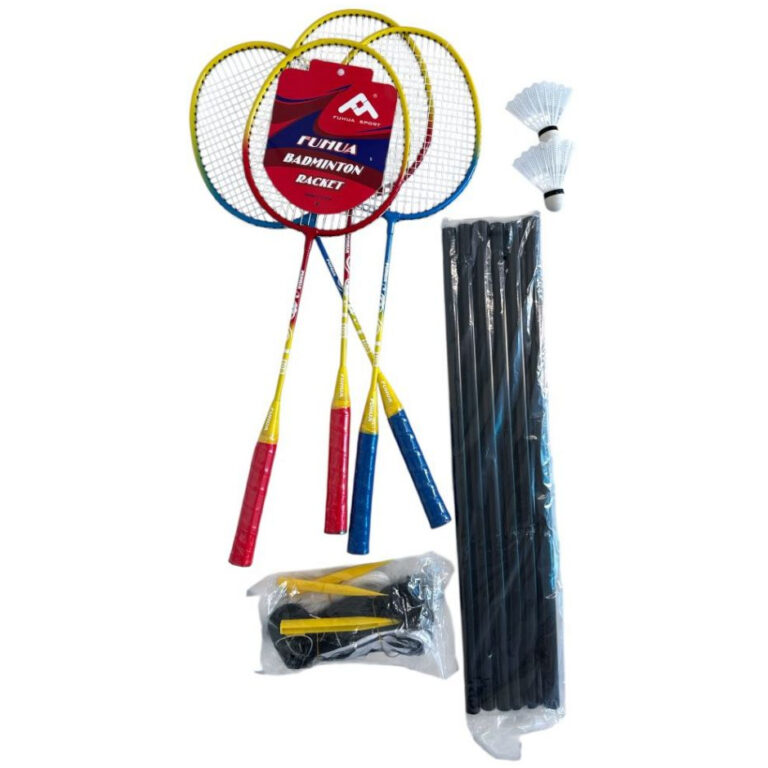 Kit Badminton 4 Raquetes 2 Petecas 1 Rede Profissi