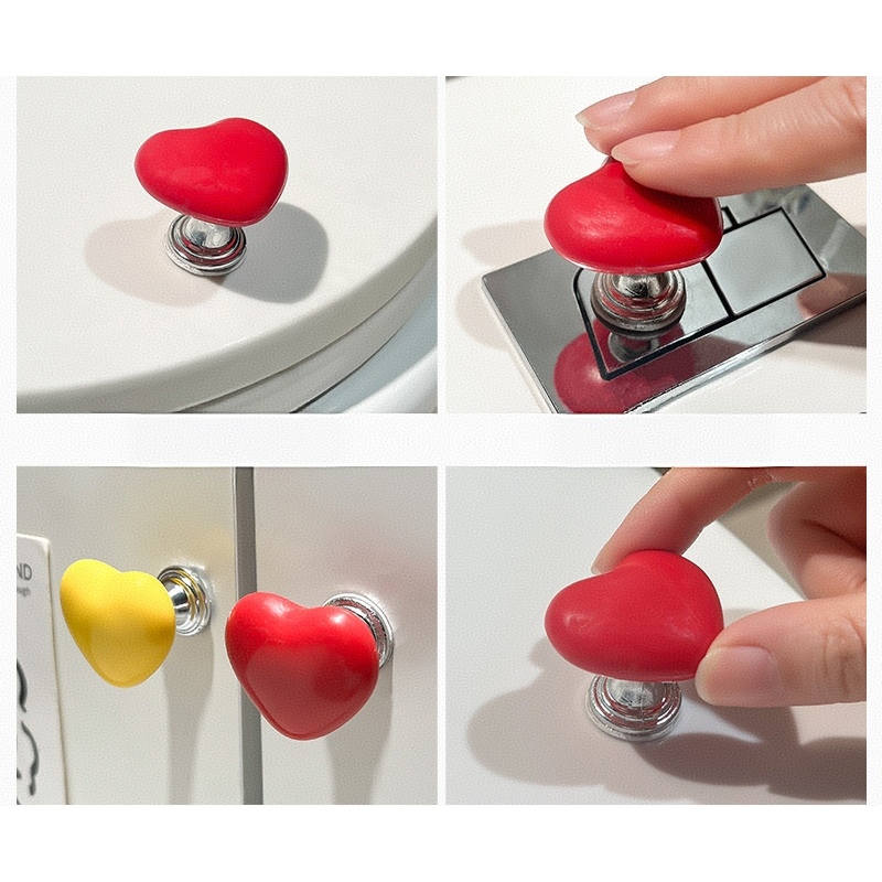 Botão de pressão de vaso sanitário descarga formato coração decoração
