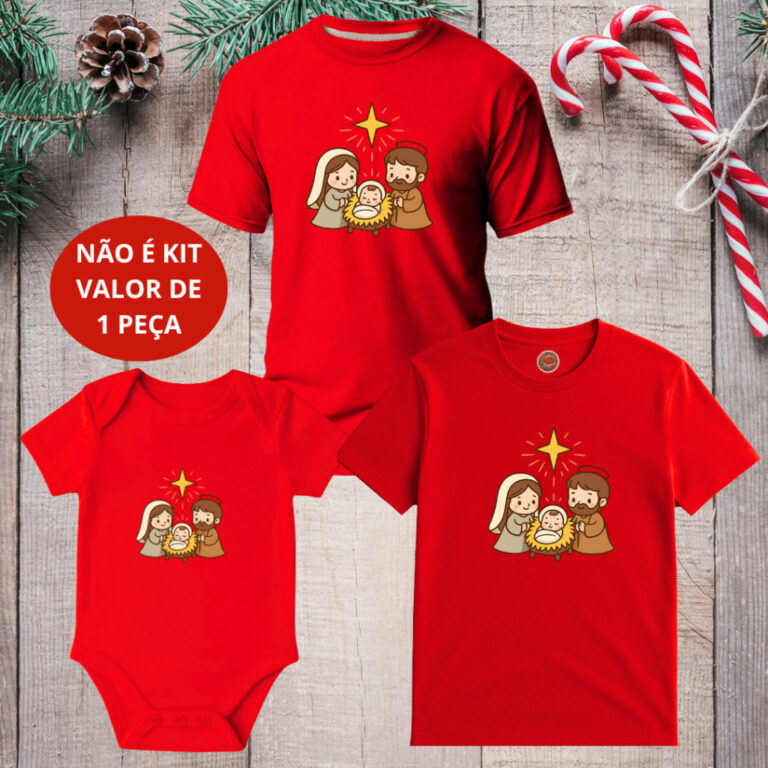 Monte seu kit -Camiseta Adulto Infantil e Body Beb