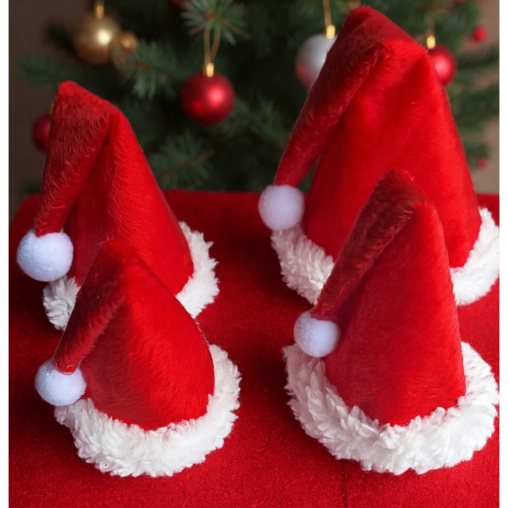 Gorro de Natal Pet para Cães e Gatos, Gorrinho para Cachorros Pequenos e Grandes. Gorro Natalino par