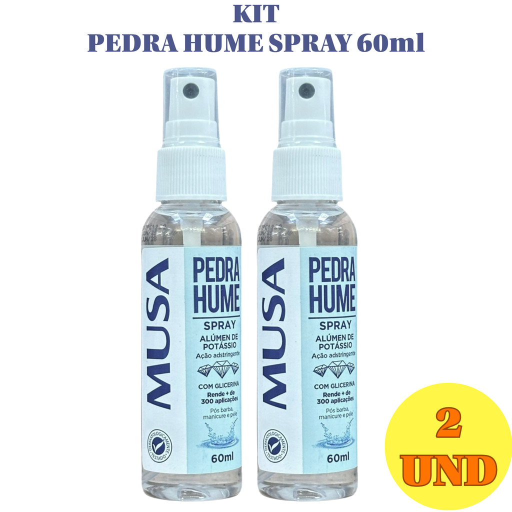 Kit 2 und Pedra Hume Spray 60ML | Antitranspirante | MUSA | Adstringente | Cicatrizante