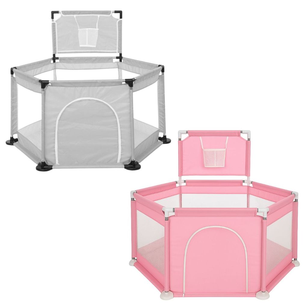 Cercadinho Bebê Infantil 130cm Dobrável Estrutura Reforçada Tela Respirável