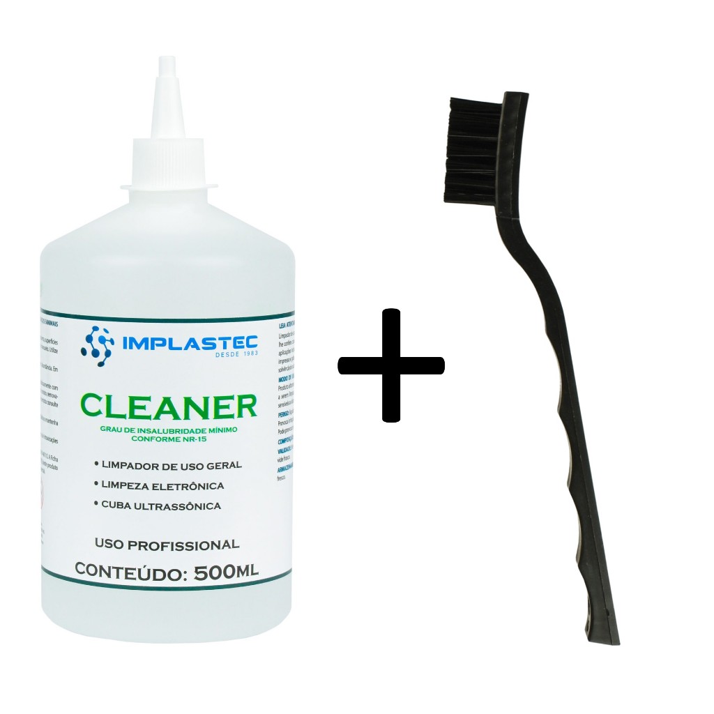 Escova Antiestática + Cleaner 99,5% para Limpeza de Eletrônicos Placas e Circuitos Implastec Limpa P