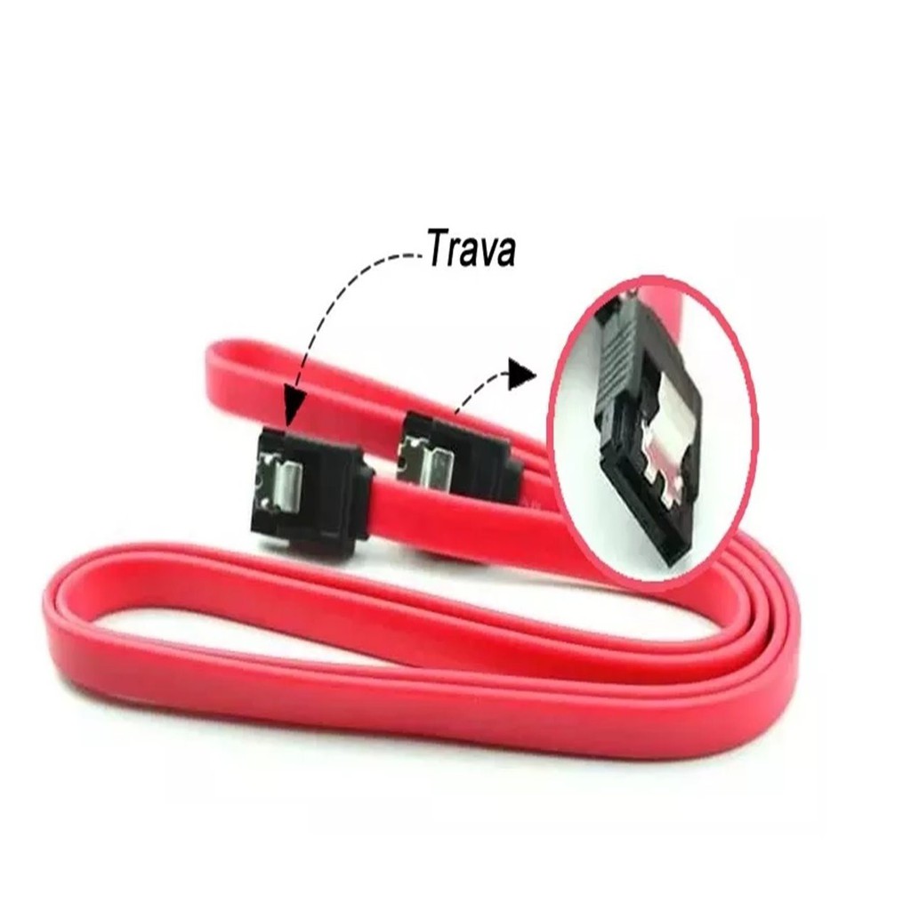 Cabo Sata de Dados 1 2 com Trava Cabo de transferência de dados Pode ser utilizado para conectar dis