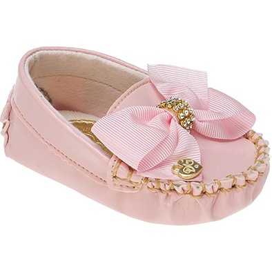 Mocassim Infantil Feminino Bebê Strass Solado Emb