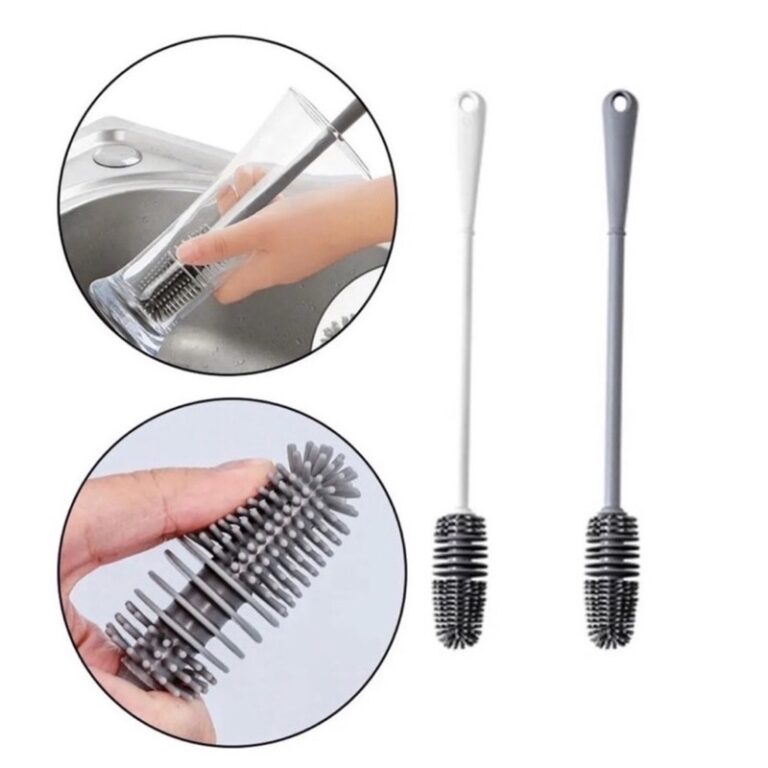 kit 2 escovas para limpar garrafa bicos e mamadeir