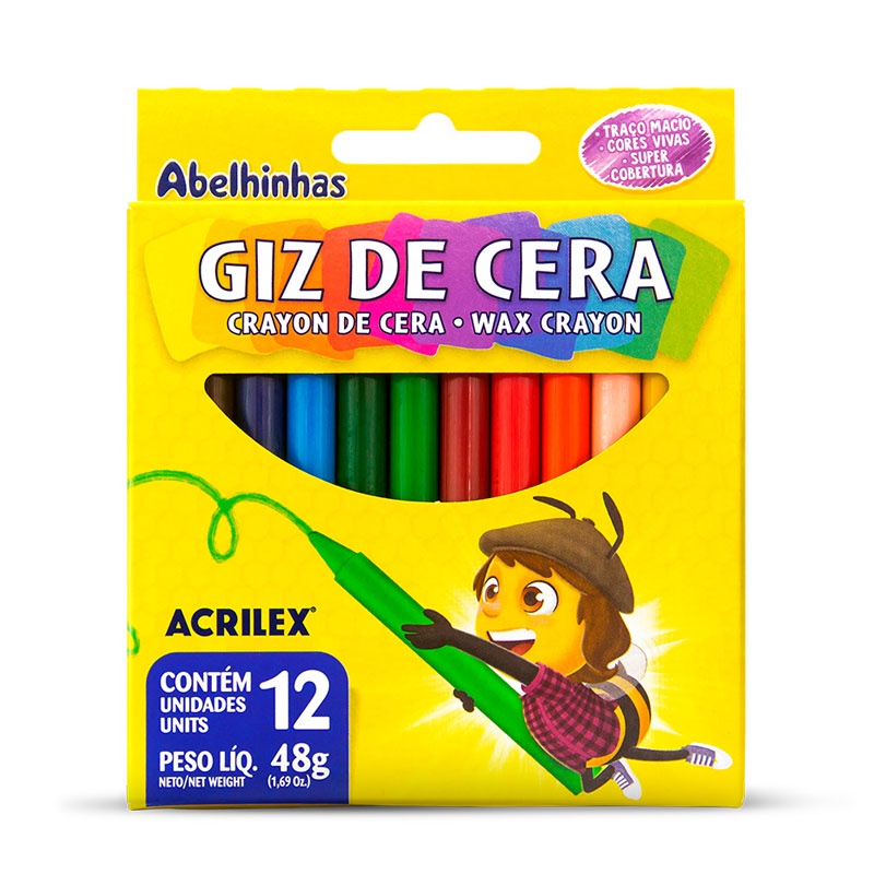 Giz de cera 12 cores 09012 Acrilex