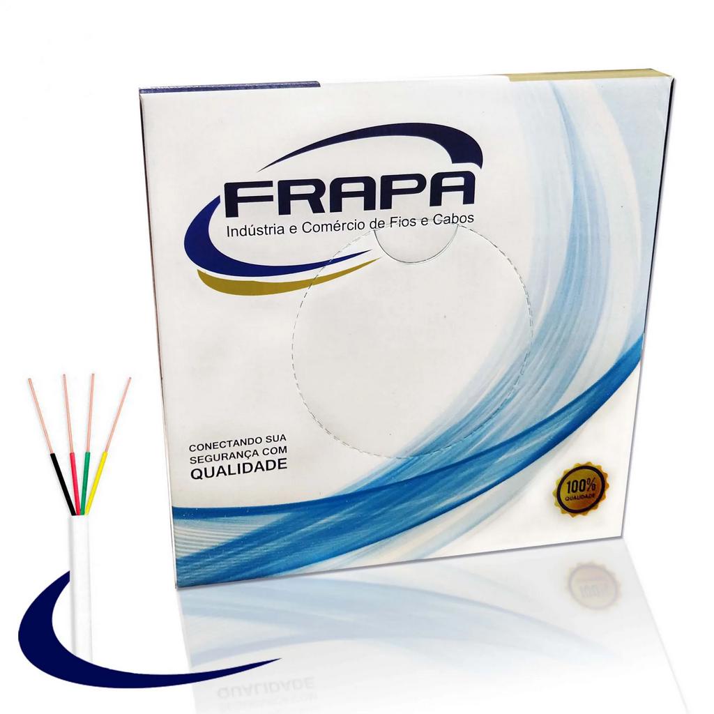 Cabo De Alarme 4 Vias 0,40mm 2 Pares Frapa Pvc Cca Cftv – Caixa Com 100m (metros)