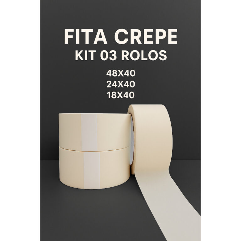 KIT 03 ROLOS FITA CREPE BRANCA 48MM 24MM 18MM