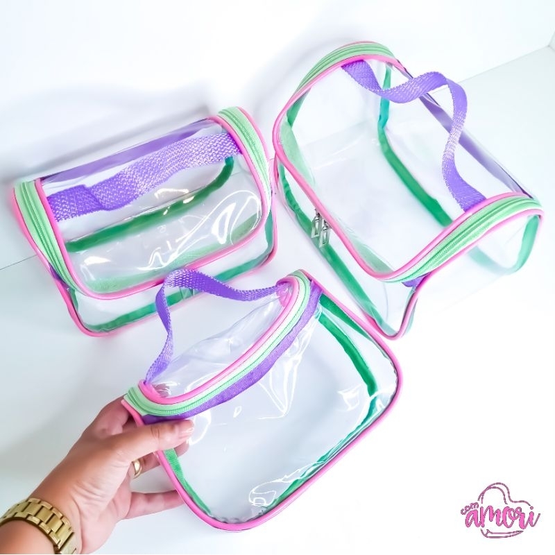 Necessaire Malinha Transparente Organizadora Para 