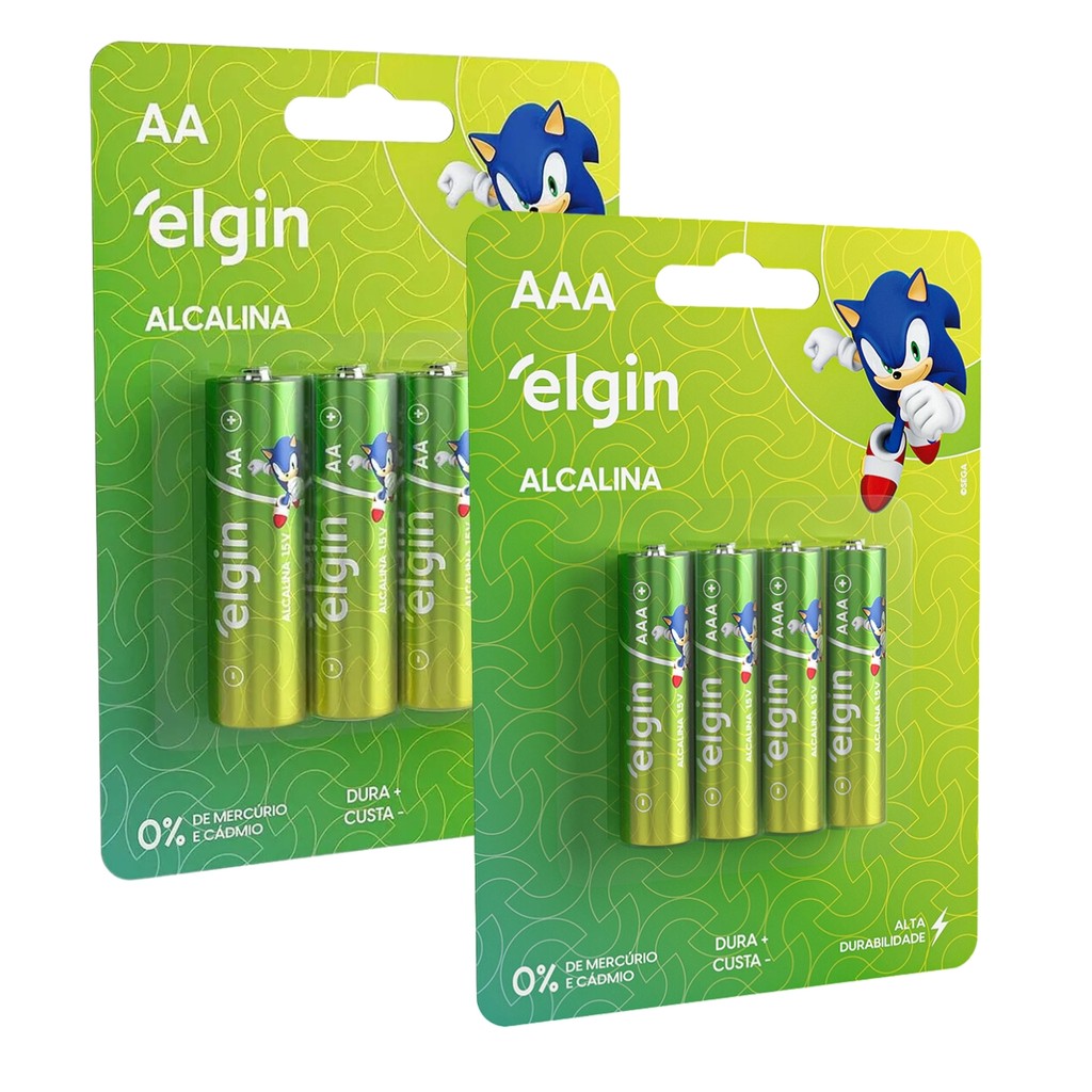 Kit Pilhas Aaa Palito C/4 + Aa Pequena C/4 Alcalin
