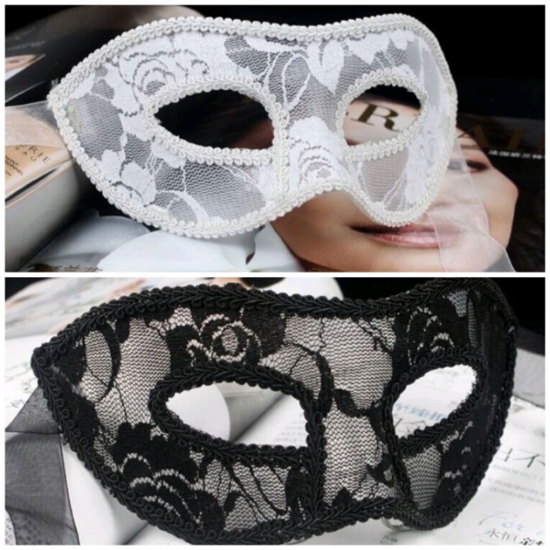2 Máscara Feminina Ou Masculina De Renda Venezian