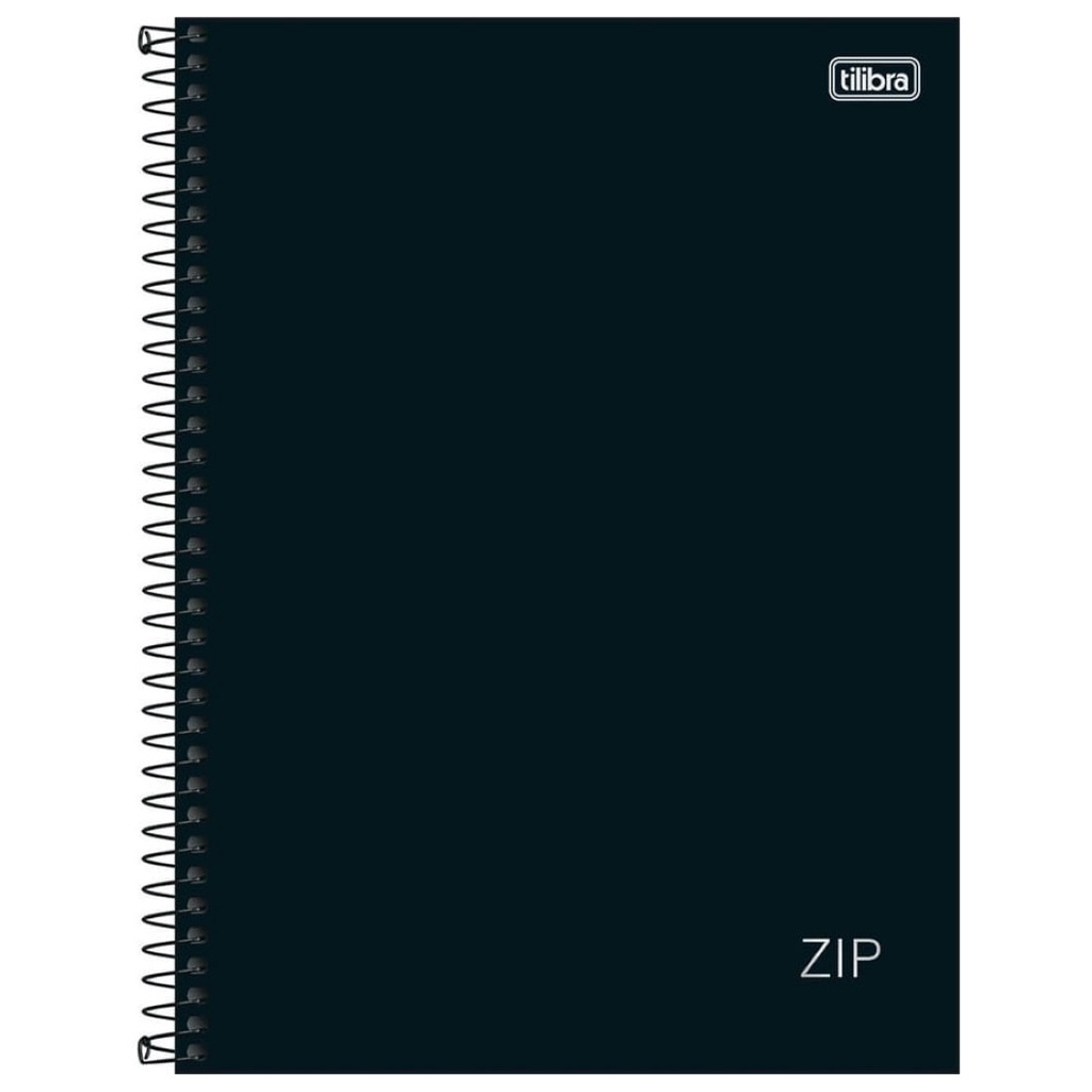 Caderno Universitário 10 Matérias Zip Preto 160 