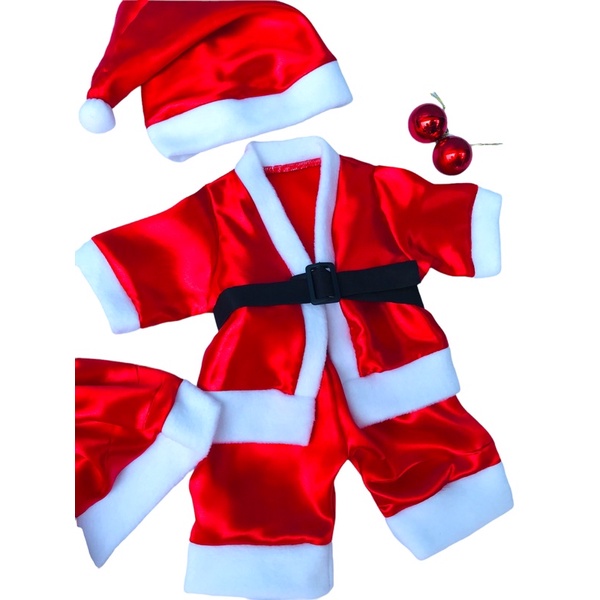 Roupa Papai Noel bebê infantil + Gorro Ajustável