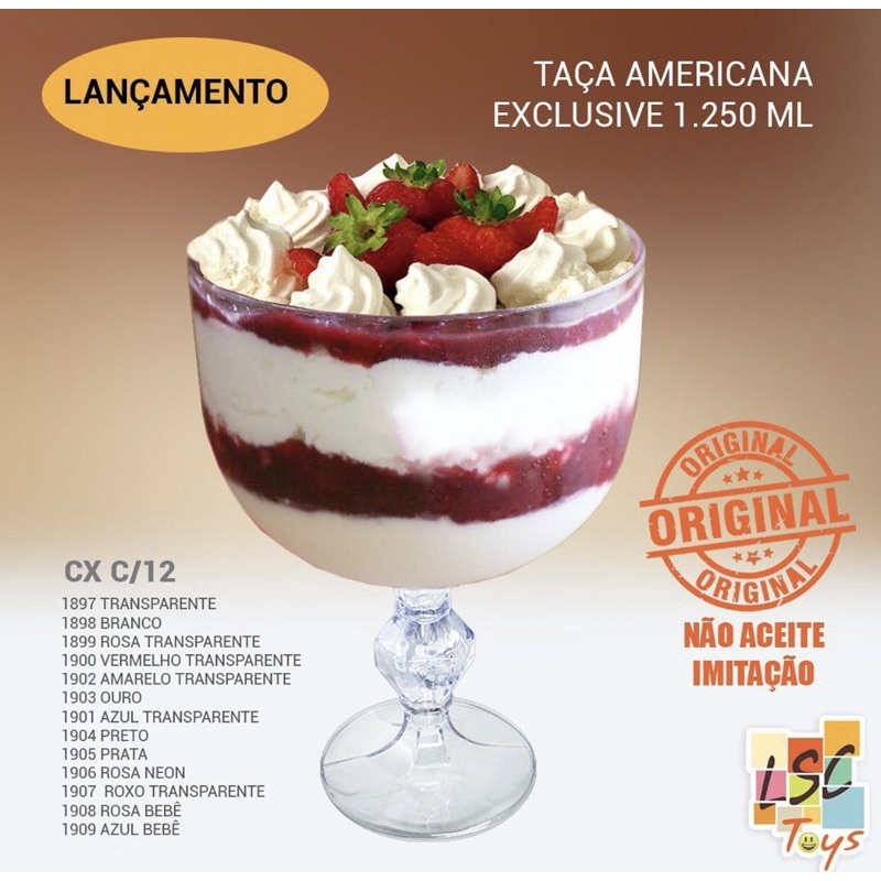 KIT TAÇA GOURMET AMERICANA 1.250 ML PARA BOLO E D