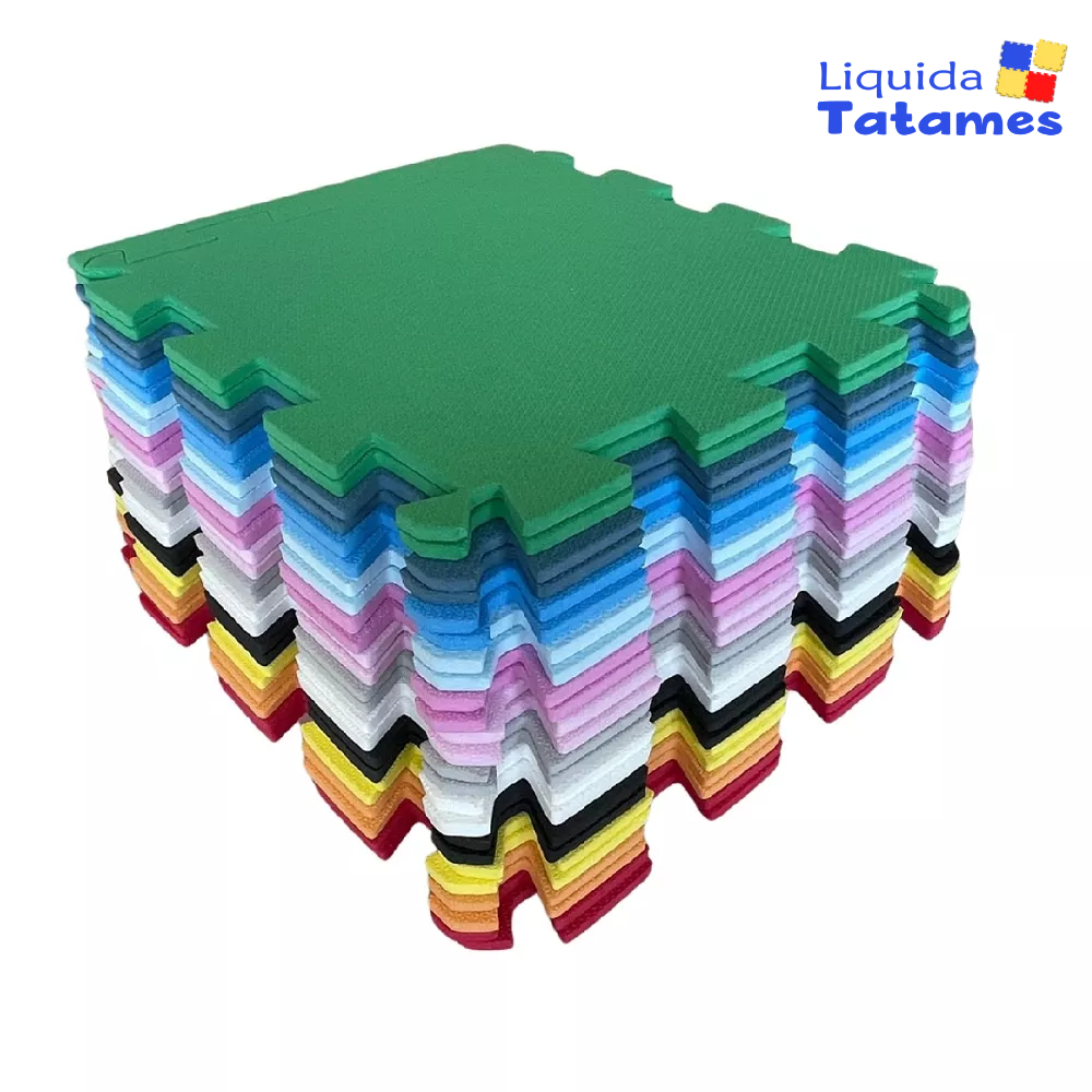 Kit 12 Tatames – EVA Colorido 50x50x1 cm.