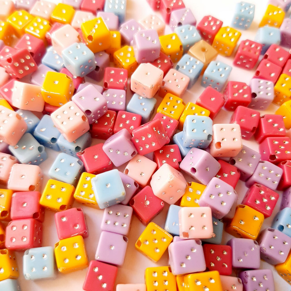 Entremeio Dado 25 Miçanga Dadinho com Strass para