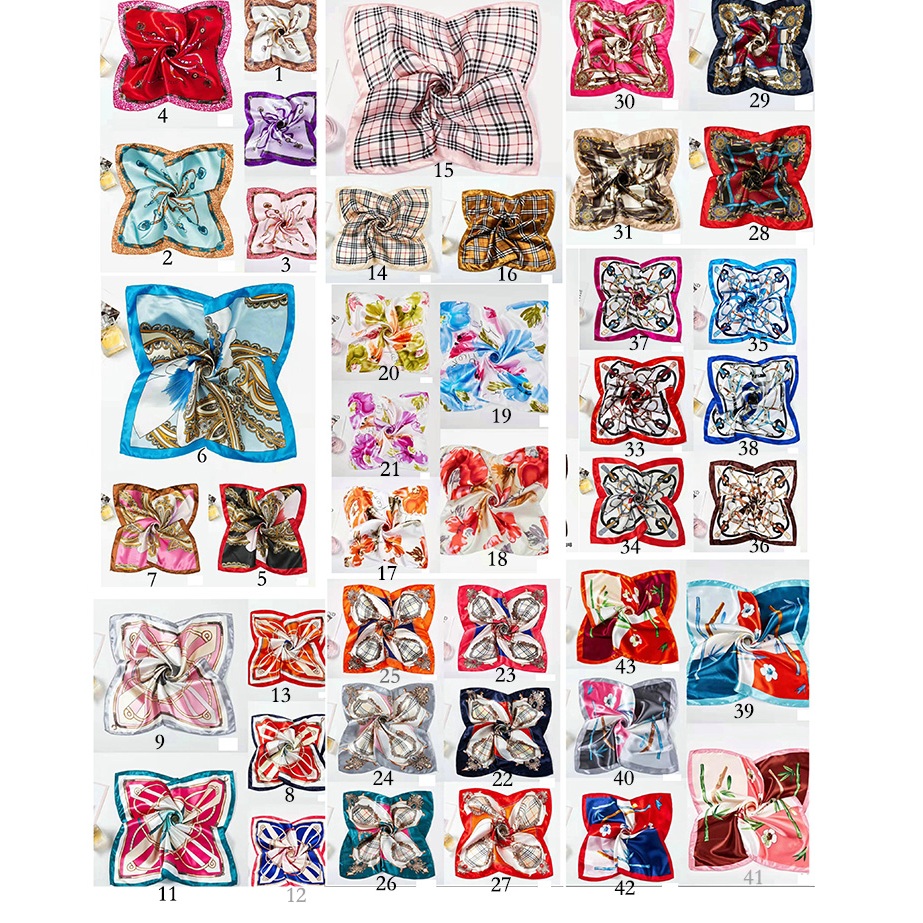 Lenço 50cm x 50cm Feminino Estampado Acetinado Ce