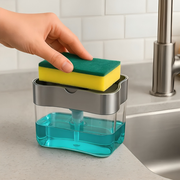 Dispense Sabão Porta Detergente 2 em 1 Suporte Bu