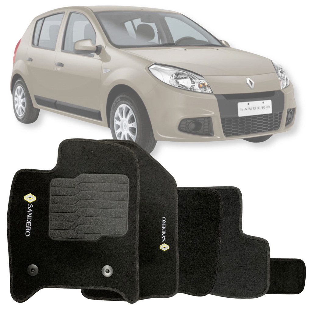 JOGO TAPETE CARPETE RENAULT SANDERO 2007 2008 2009
