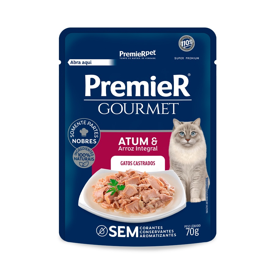 Ração Úmida Premier Gourmet Gato Adulto Atum 70