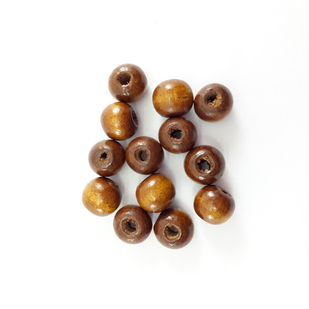 500 Unidades Contas Bola Madeira Envernizada 10mm