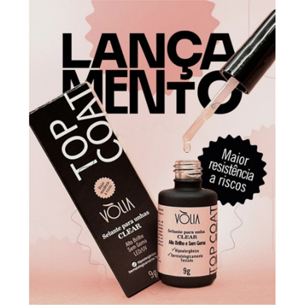 NOVO LANÇAMENTO TOP COAT VÓLIA  CLEAR 9g ALTO BR
