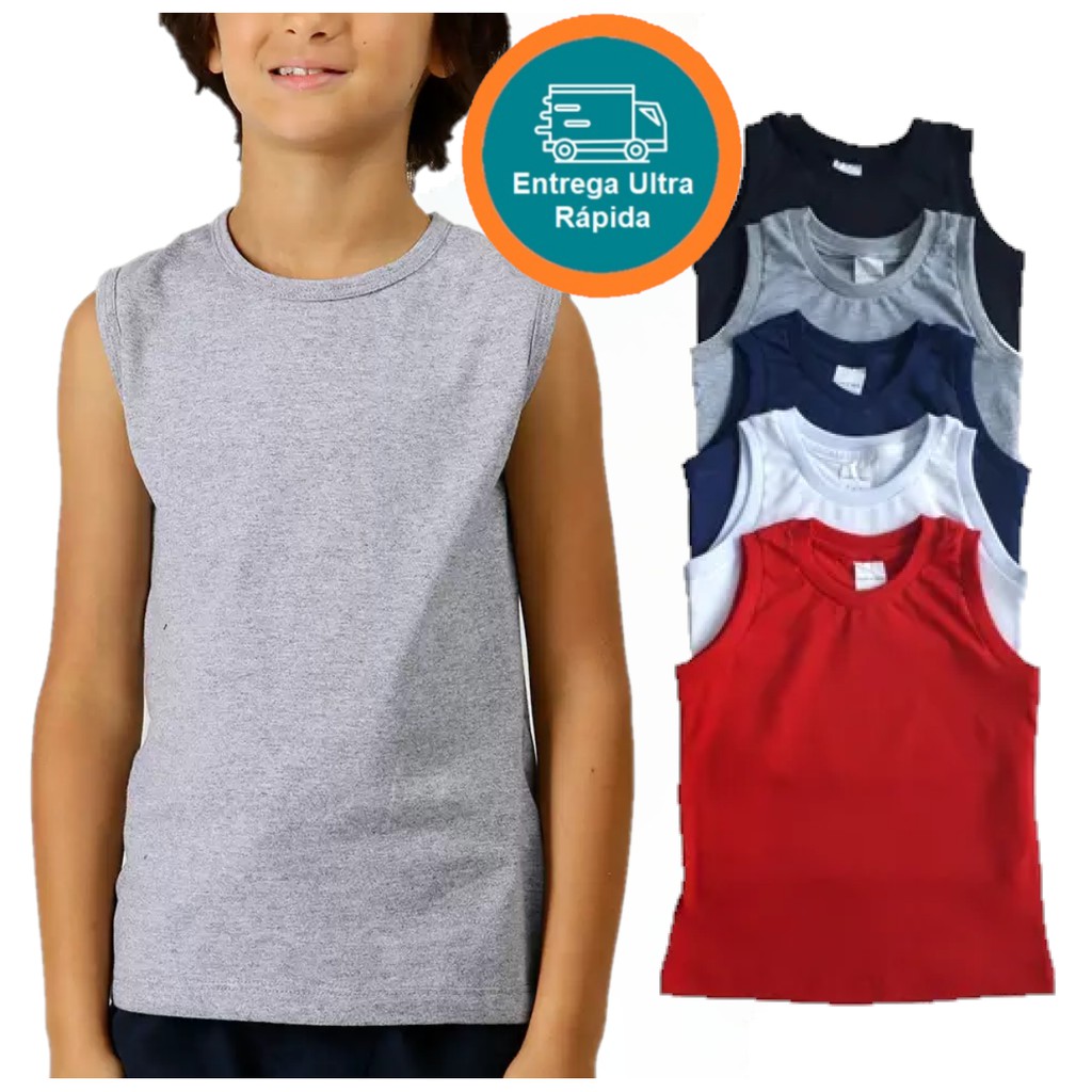 Regata Infantil Basica Camiseta machao Cavada Malh
