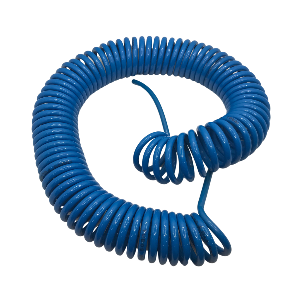 Mangueira Espiral Pu Azul 8mm X 10 Metros Para Ar 