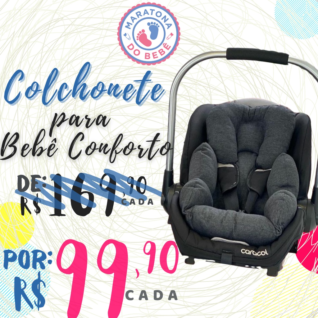 Colchonete Bebê Conforto Almofada Dupla Face 100%