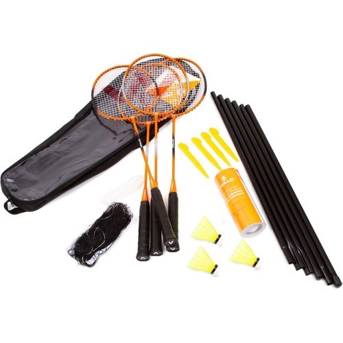 Kit Badminton Vollo Completo 4 Raquetes 1 Rede 3 P