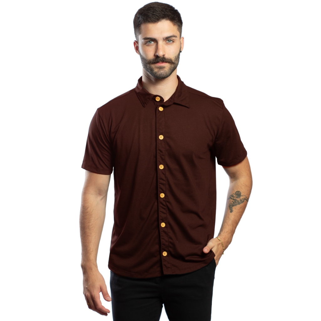 Camisa Masculina De Botão Moda Praia Verão Model