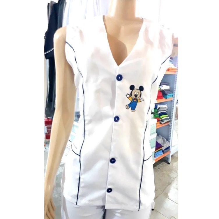jaleco feminino bordado mickey