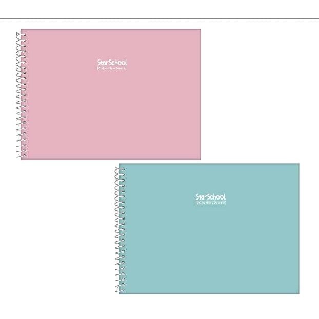 Caderno De Desenho Cores Pasteis 80 Folhas Capa Du