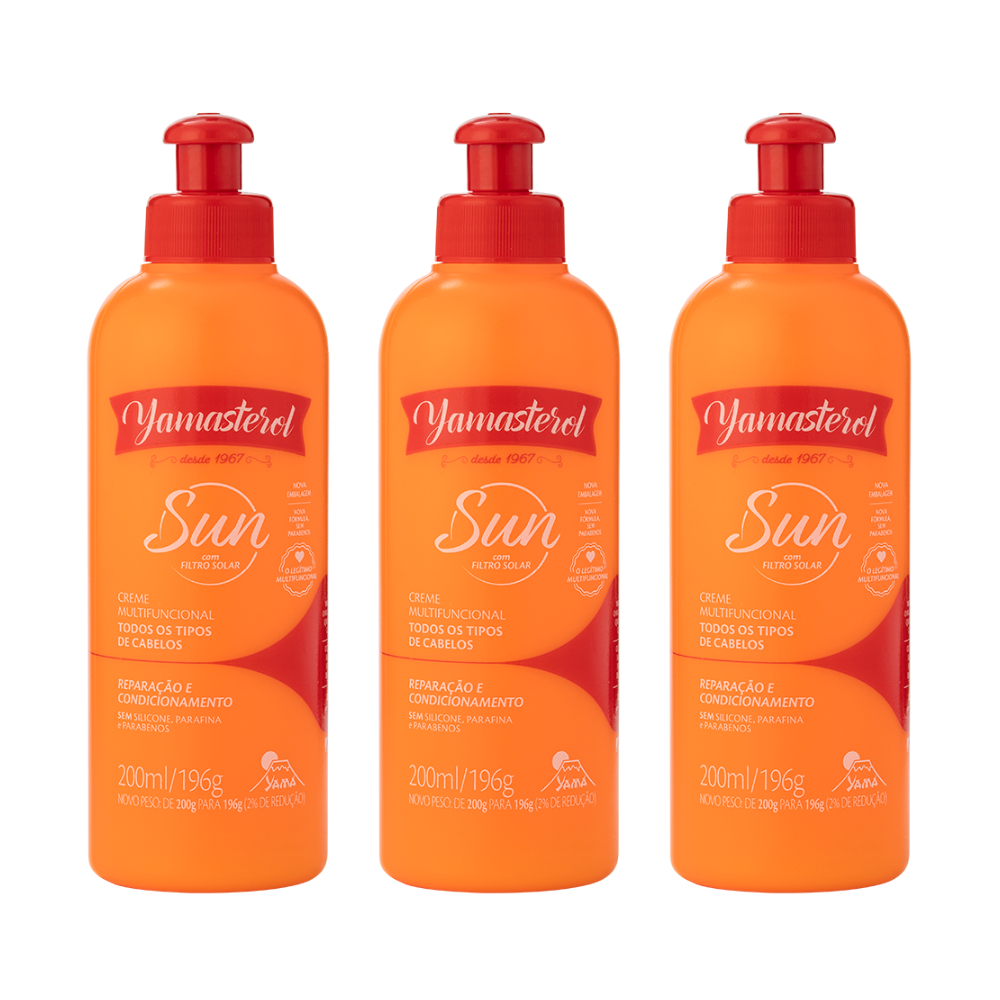 Kit com 3 Yamasterol Sun Proteção Solar 200g