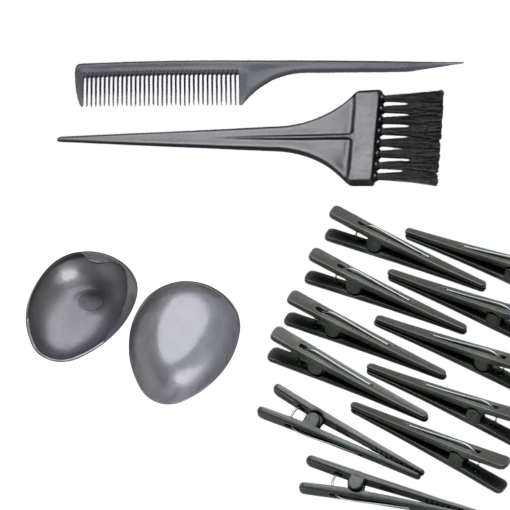 Kit Simples para Tintura com Pincel, Pente, Protet